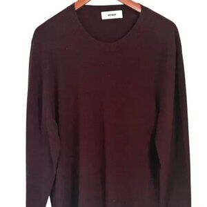 Buck Mason Mens Burgundy 100% Wool Sweater Crewneck Long Sleeve XL